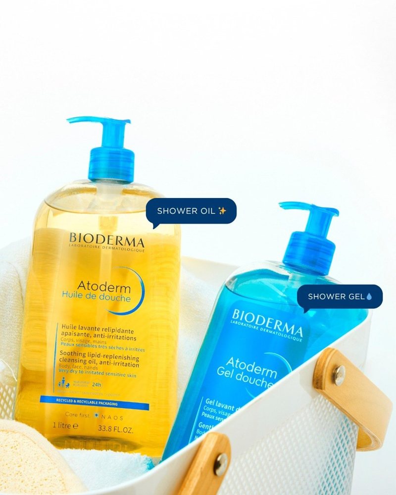 Basket with two Atoderm packs