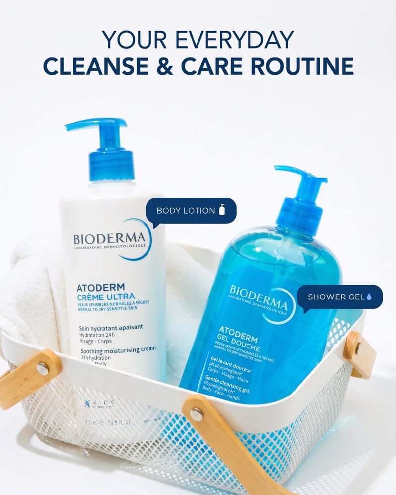 Basket with Atoderm Crème Ultra and Gel Douche